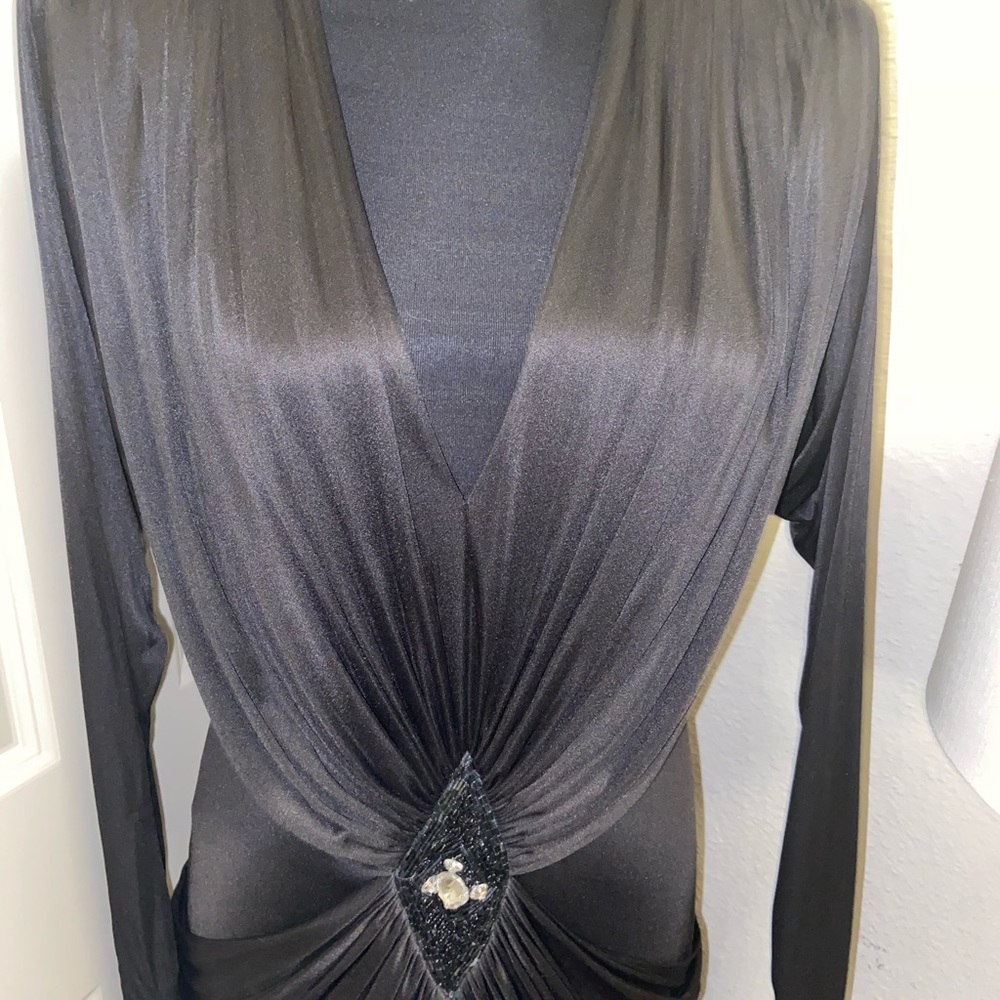 Vintage Tadashi Shoji mermaid ruch black d…